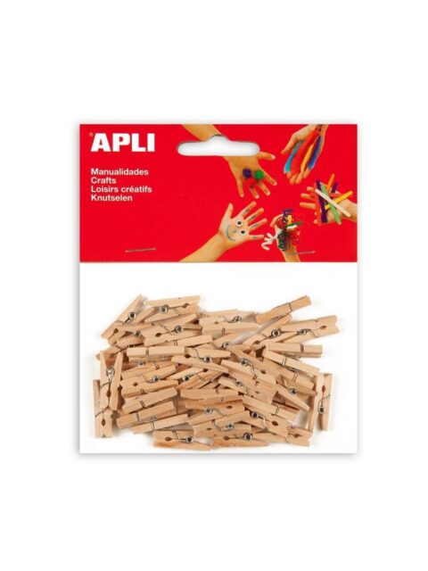 Štipaljke Apli 25x3mm mini drvene 45/1 13478
