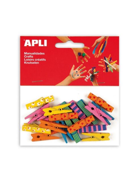 Štipaljke Apli 35x7mm decor mini drvene 20/1 13480