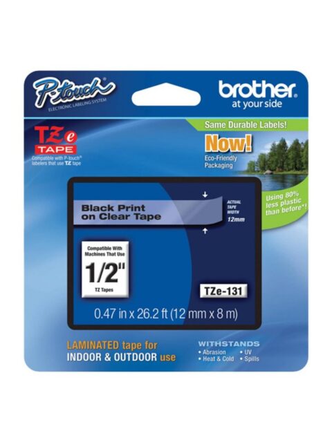 Vrpca Brother p-touch TZE131 12mm black/transparent