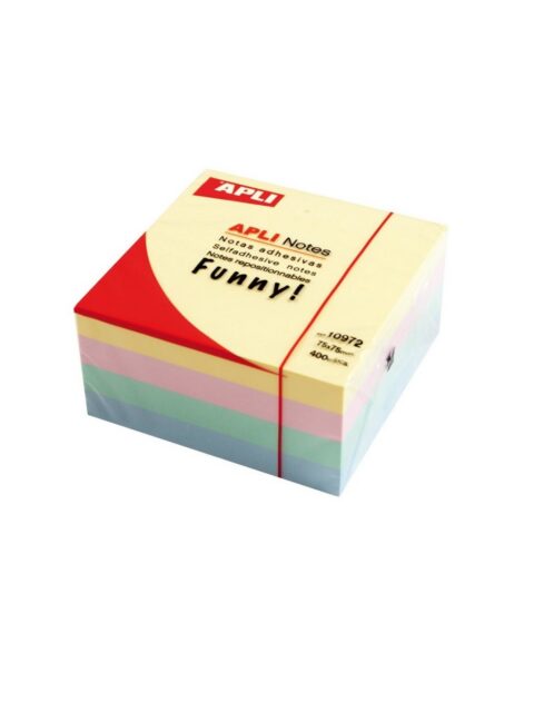 Blok Apli samoljepljiv kocka 75x75mm boja pastelna 400L 10972