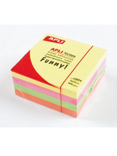 Blok Apli samoljepljiv kocka 75x75mm boja intenzivna 400L 10974