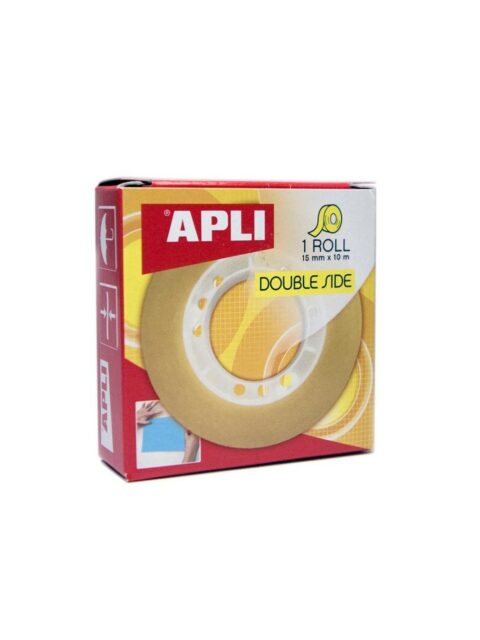 Traka ljepljiva Apli obostrana prozirna 15mmx10m 11505