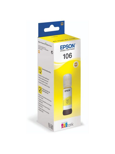 Tinta Epson 106 T00R4 L7160/7180 yellow ecotank C13T00R440 70ml