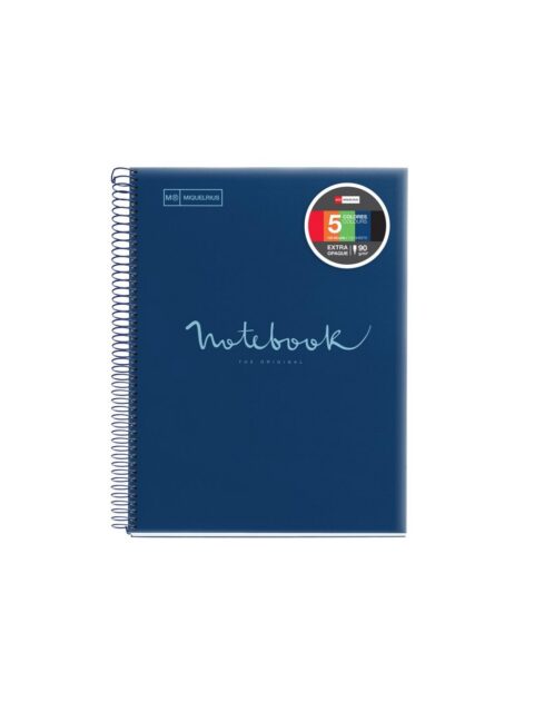 Kolegij blok Miquelrius A4 90g 120L spiralni crte Polypropylene emotions navy MR48566