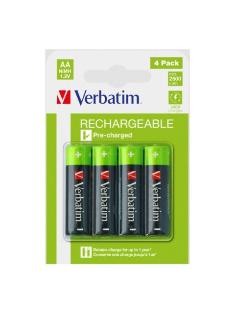 Baterije Verbatim #49517 AA punjive, 1.2V, 2500mAh, HR6, 4/1