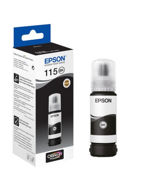 Tinta Epson 115 L8180/L8160 ecotank pigment black ink bottle C13T07C14A 70ml