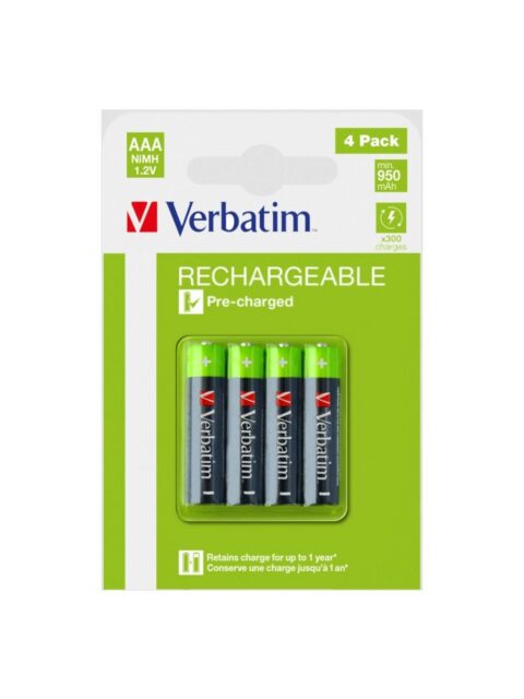 Baterije Verbatim #49514 AAA punjive, 1.2V, 950mAh, HR03, 4/1