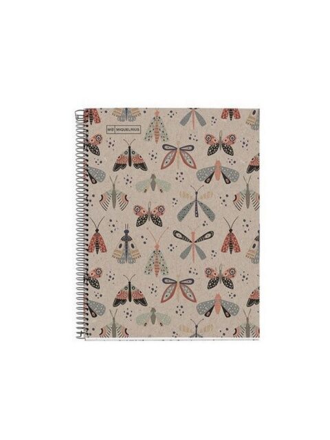 Kolegij blok Miquelrius A5 80g 80L spiralni crte Recycled cardboard ecobutterfly MR6111