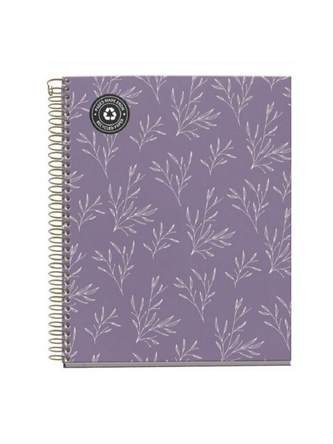 Kolegij blok Miquelrius A5 70g 120L spiralni crte Extra rigid cardboard lifestyle purple garden MR48234