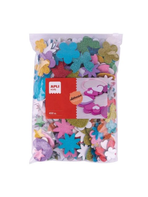 Naljepnice Apli pjena glitter razni oblici 450/1 18751