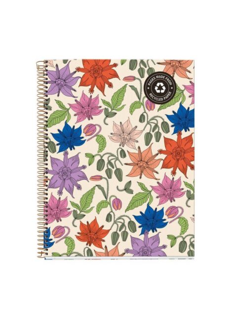 Kolegij blok Miquelrius A4 70g 120L spiralni crte Extra rigid cardboard lifestyle vintage lily MR46810
