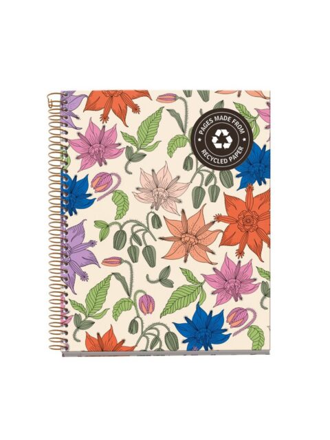 Kolegij blok Miquelrius A5 70g 120L spiralni crte Extra rigid cardboard lifestyle vintage lily MR46811