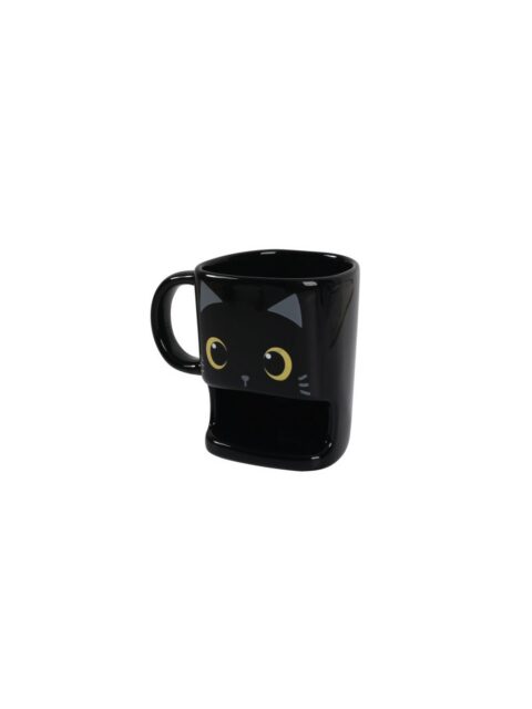 Šalica iTotal s džepom za keks Cat crna XL1901