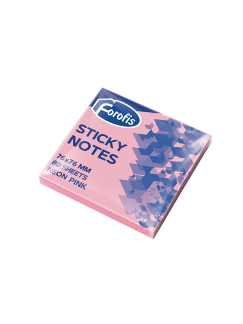 Blok samoljepljivi Forofis 76x76mm 80L neon rozi 91026