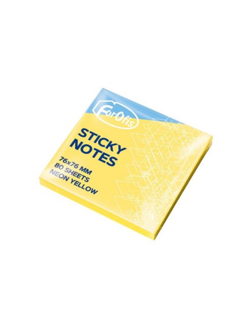 Blok samoljepljivi Forofis 76x76mm 80L neon žuti 91025