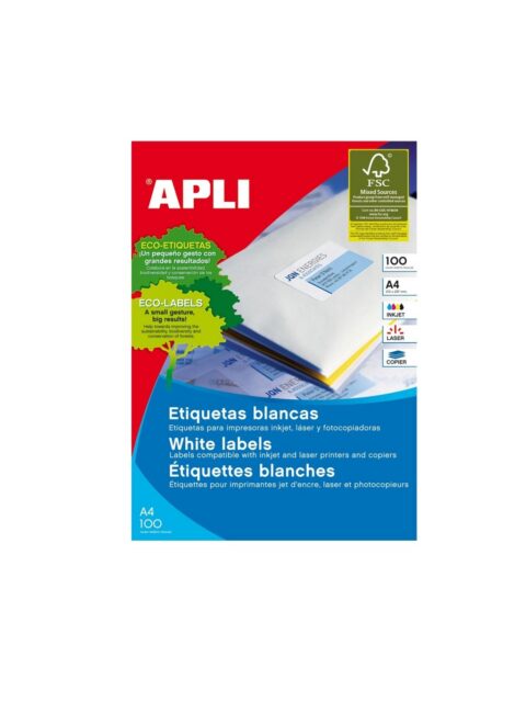 Naljepnica Apli 38x21,2mm bijela 100L 3127/1283