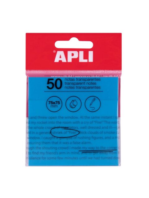 Blok Apli samoljepljivi 75x75mm plavi transparent 50L 19571