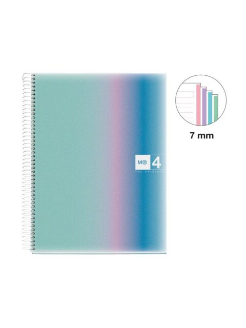 Kolegij blok Miquelrius A4 70g 120L spiralni crte Aurora polypropylene west bay MR4258