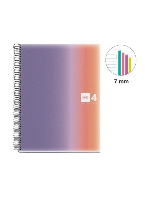 Kolegij blok Miquelrius A4 70g 120L spiralni crte Aurora polypropylene provence MR4260