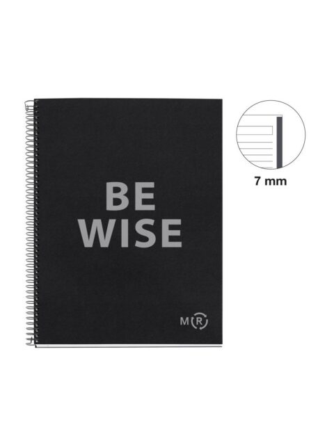 Kolegij blok Miquelrius A4 90g 80L spiralni crte Recycled cardboard be eco anrhracite MR46890