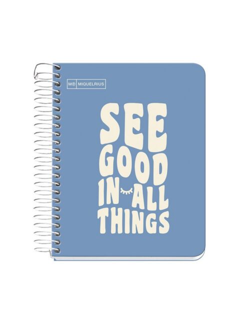 Kolegij blok Miquelrius A6 90g 100L spiralni crte Messages rigid cardboard capri MR4276