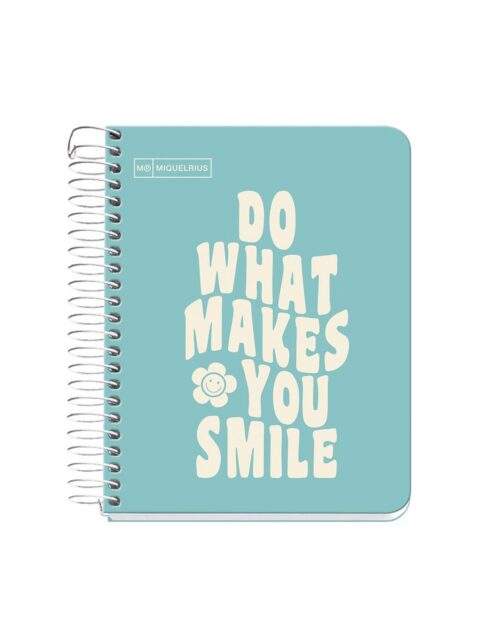Kolegij blok Miquelrius A6 90g 100L spiralni crte Messages rigid cardboard sky blue MR4279