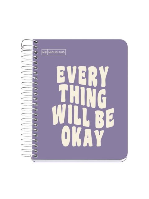 Kolegij blok Miquelrius A6 90g 100L spiralni crte Messages rigid cardboard purple MR4280