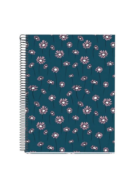 Kolegij blok Miquelrius A4 70g 120L spiralni crte blue daisies MR46818
