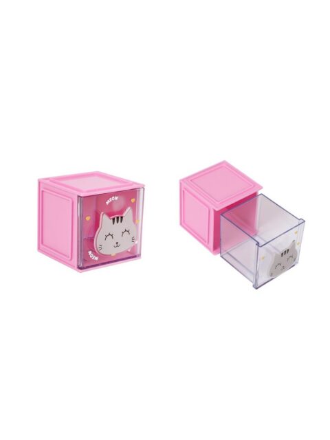 Organizator stolni iTotal kockasti Cat siva 9x9x9,5cm XL2963