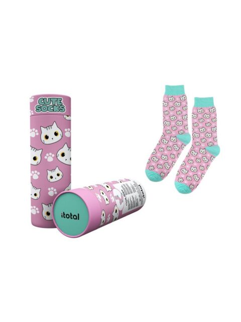 Čarape iTotal Cats bijele XL2824