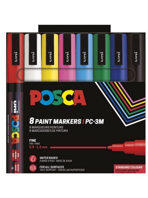 Uni pak marker Posca pc-3m sortirane boje 8/1 plastic free pakiranje