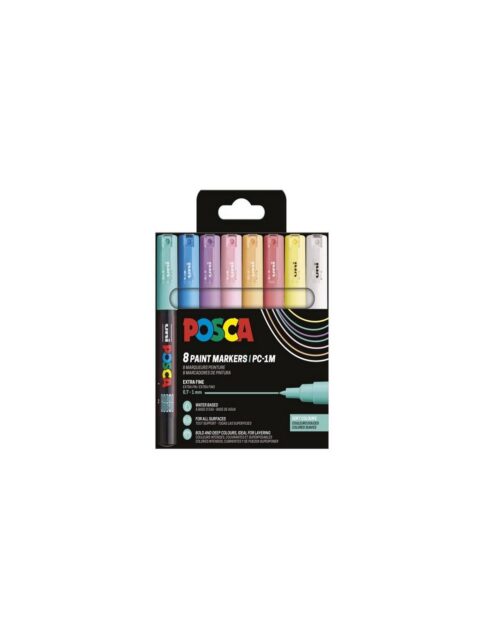 Uni pak marker Posca pc-1m pastelne boje 8/1 plastic free pakiranje