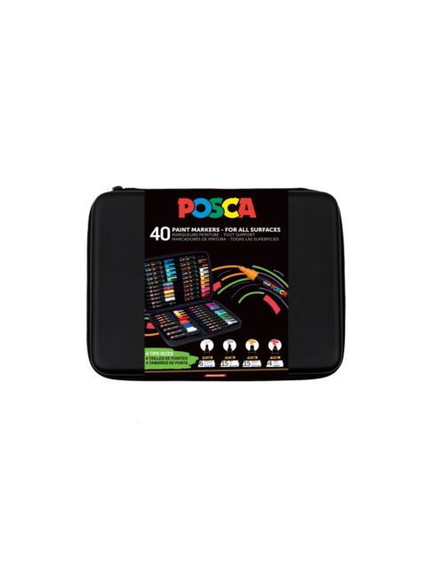 Marker Uni gift set Posca Art case u gumiranoj pernici (mix pc-1m/ pc-3m/pc-5m/pc-8k) 40/1 302422304