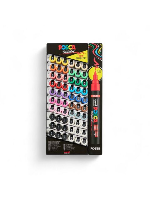 Marker Uni pc-5br brush Posca razne boje 60 kom u displeju 60/1 345157000