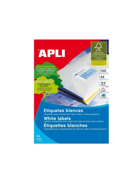 Naljepnica Apli 105x148mm bijela 100L 1280
