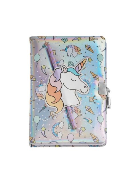 Dnevnik Miquelrius s ključem Back2Fun holographic Unicorn MR7582