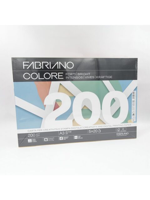 Papir Fabriano Colore A3/200g miješani tamni 100L 19100818
