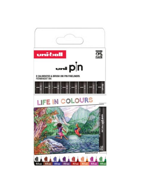 Marker Uni PIN05-200 set 8P Life in colours (LS)