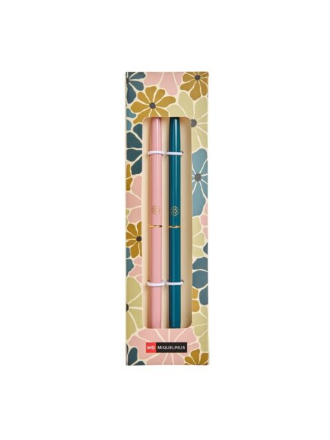Set kemijskih olovaka Miquelrius Boho Essence metalna plavi ispis Roza i plava 2/1 MR12048