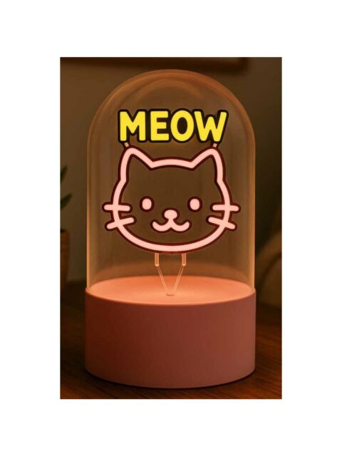 Lampa staklena kupola iTotal NEON-efekt LED rotirajuća Meow XL3261