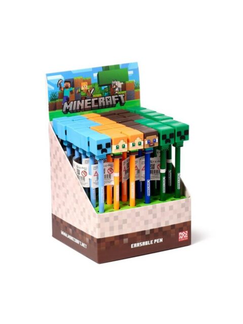 Kemijska olovka Puckator piši briši s Minecraft Chibi silikonskim ukrasom sortirano 36/1 PEN276