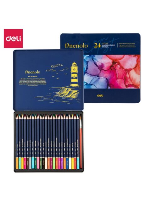 Umjetnički set Deli Finenolo akvarelne olovke 24 kom u metalnoj kutiji EC129-24