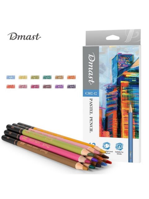 Umjetnički set Deli Dmast pastelne olovke 4,0mm 12 kom u kutiji EC302-12