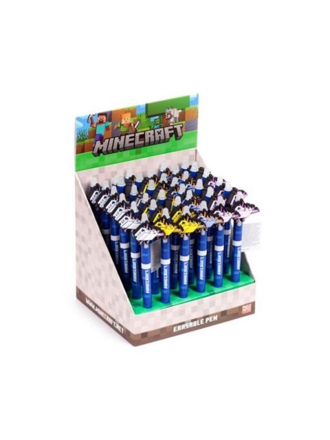Kemijska olovka Puckator piši briši s PVC Minecraft ukrasom sortirano 36/1 PEN289