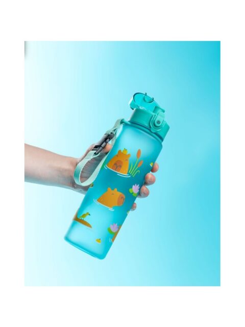 Plastična boca Puckator Capybara s poklopcem na pritiskanje nelomljiva 600ml BOT353
