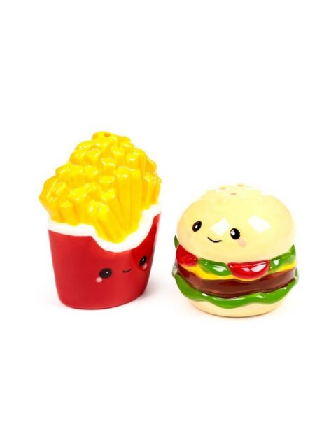 Keramički set za sol i papar Puckator Hammy the Burger & Fries SP113