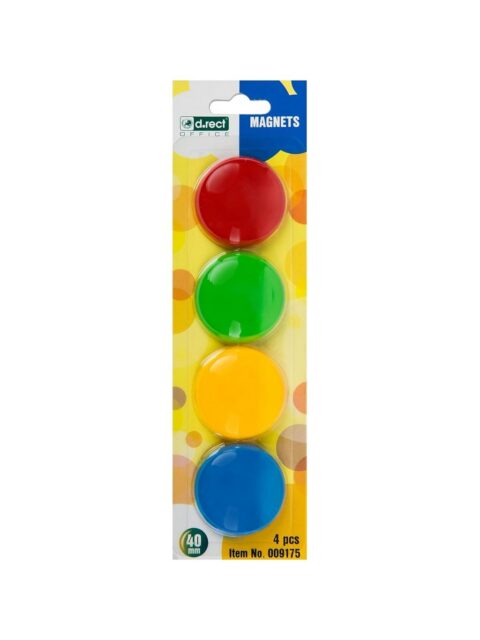 Magnet 40mm D.RECT sortirane boje 4/1 blister 24034