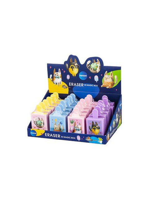Gumica Centrum Cartoon Animals 38x14x72mm (žuta, plava, roza, ljubičasta) 24/1 80964