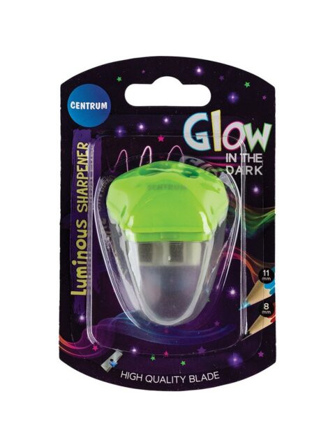Šiljilo Centrum plastično sa spremnikom Glow in the Dark (HB i Jumbo olovke) blister 81232