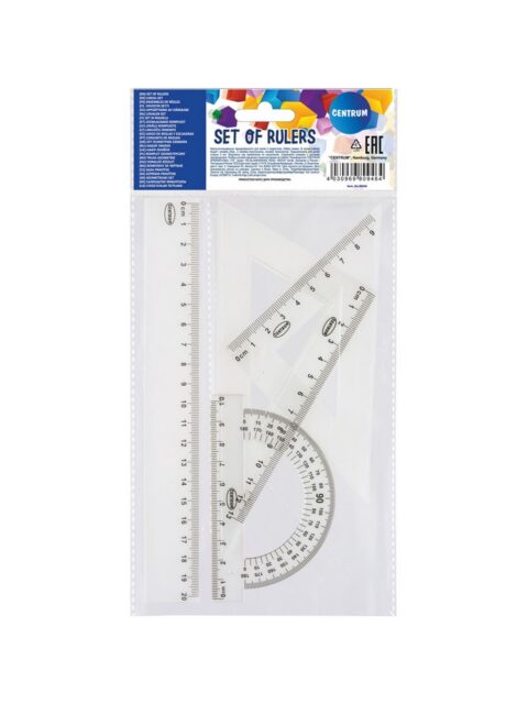 Set za geometriju (ravnalo 20cm, 2 kom trokuta, kutomjer) blister 4/1 80946